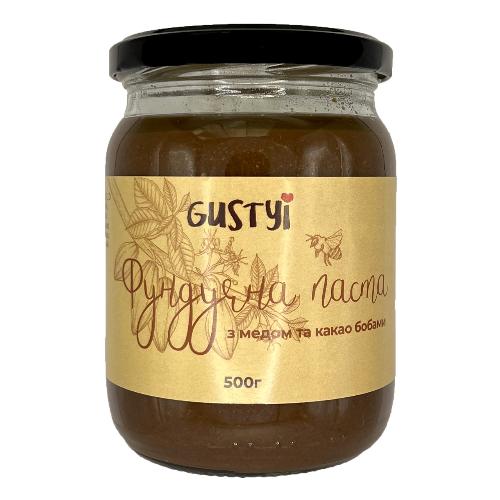 Паста Фундучна з медом та какао бобами